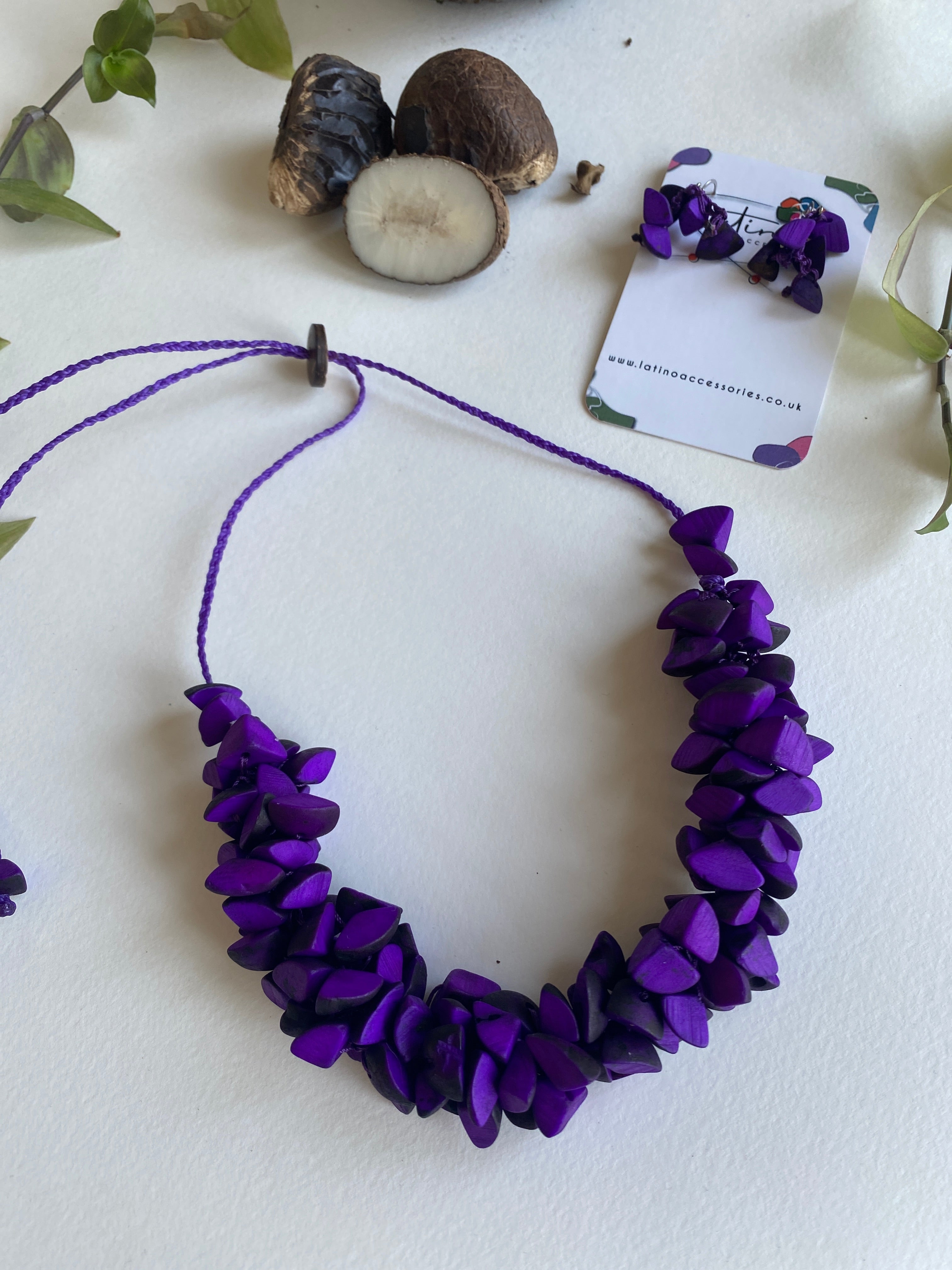 Purple Trocitos Necklace Set